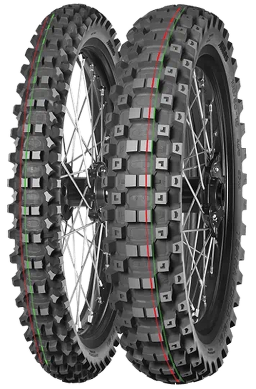 Pneu MITAS TERRA FORCE-MX MH 90/100-16 NHS 51M TT MEDIUM TO HARD RED GREEN